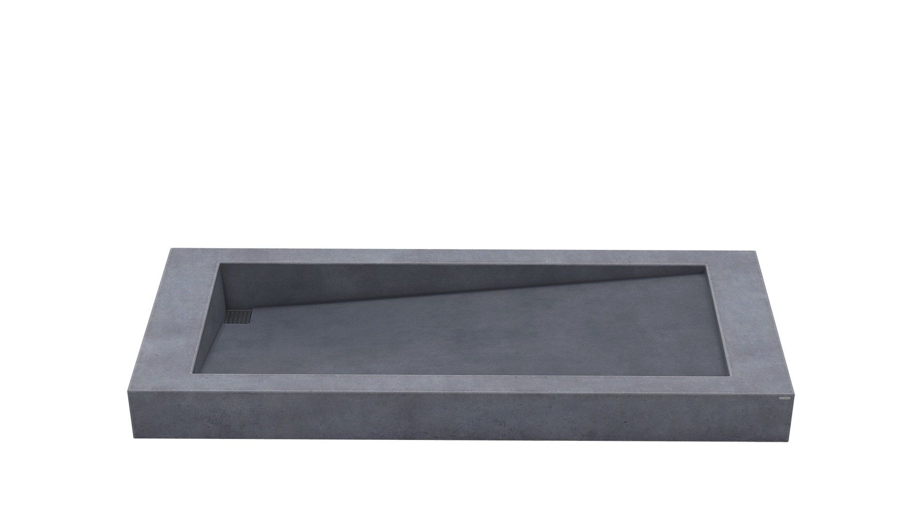 Прямоугольная бетонная подвесная раковина Gravelli SLANT 03 DOUBLE ARCH-00142547 - Вид №9