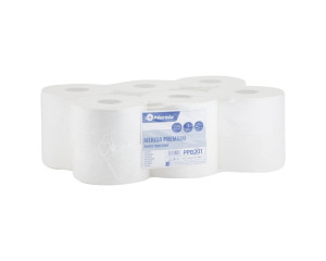 PPB201 Туалетная бумага PREMIUM, белая, диаметр 20 см, длина 120 м, трехслойная, в упаковке 12 шт. Merida