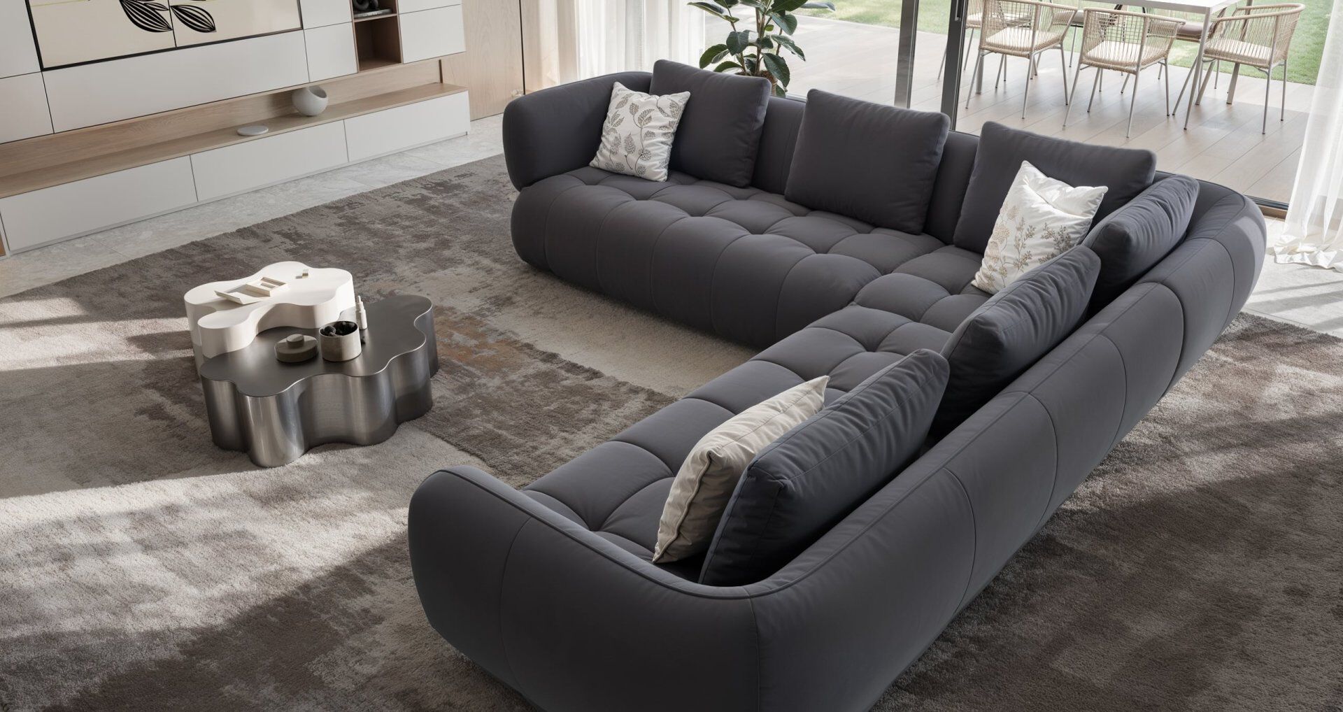 Угловой диван из ткани Sofanella море ARCH-00116504 - Вид №2