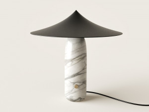 100778 Настольная лампа белый мрамор - черный абажур Aromas del Campo Kine