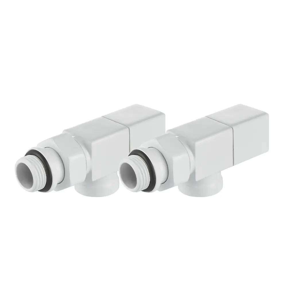 Набор вентилей для радиатора Royal Thermo Cube 1/2" осевой цвет белый STLM-2081420 - Вид №3