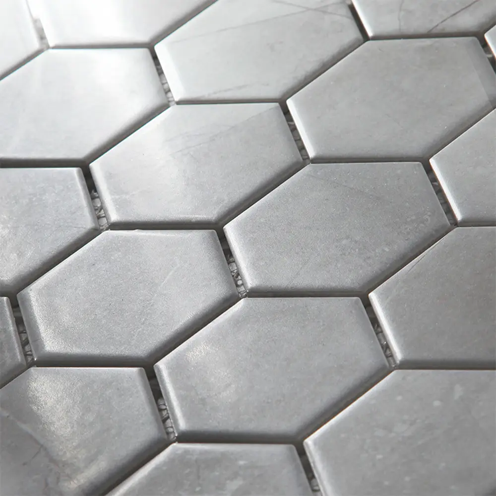 Мозаика керамическая Smart Mosaic Homework Hexagon Marblegrey Мат 27.1x28.2 см цвет серый STLM-2030911 - Вид №3