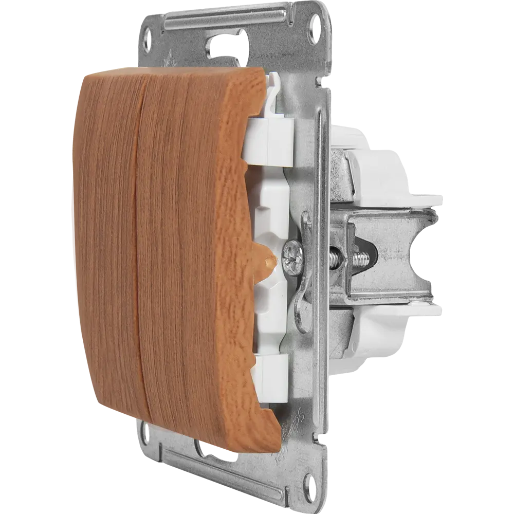 Выключатель встраиваемый Systeme Electric Glossa СХ5 2 клавиши цвет дуб STLM-2147409 - Вид №4