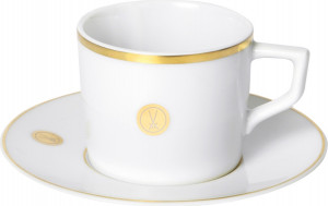 10639787 Meissen Набор чашек для эспрессо с блюдцами Meissen "Мечи Meissen" 100мл (золотой), 2шт Фарфор
