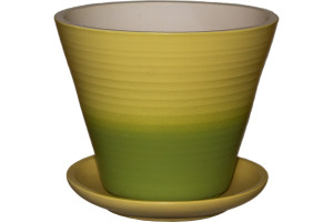 19827640 Горшок для цветов Цветочный 2 желто-зеленый 10001183 Котовская керамика