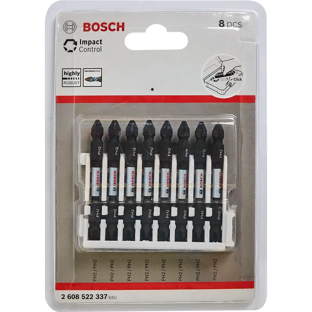 Бита ударная двусторонная Bosch Impact Control 2608522337 PH2/PH2x65 мм, 8 шт BOSCH PROFESSIONAL STLM-2047505 - Вид №3