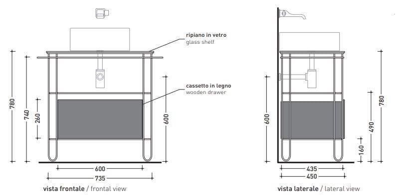 Напольный умывальник с ящиками Ceramica Flaminia провод ARCH-00088606 - Вид №2