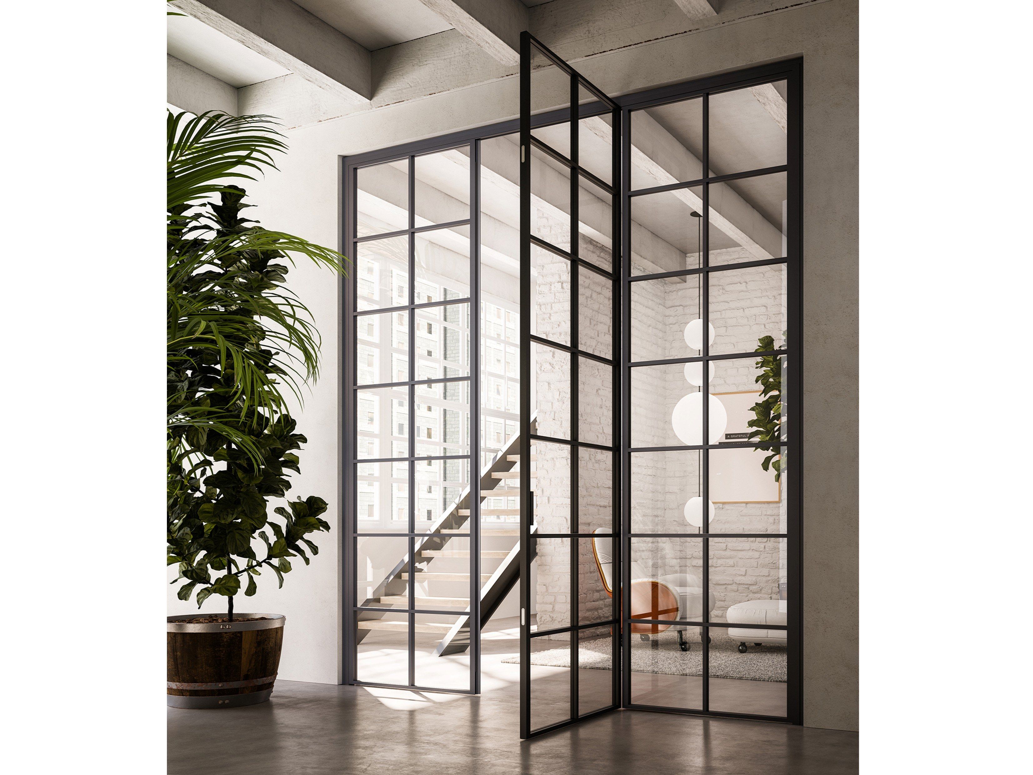 Стеклянная распашная дверь ADL мастерская ARCH-00092977