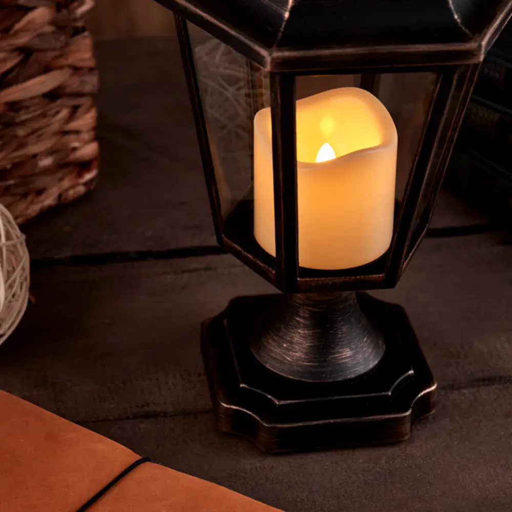 88659116 Фонарь декоративный со свечкой 1 светодиод 31 см цвет черный STLM-0952464 Santreyd  - Вид №6