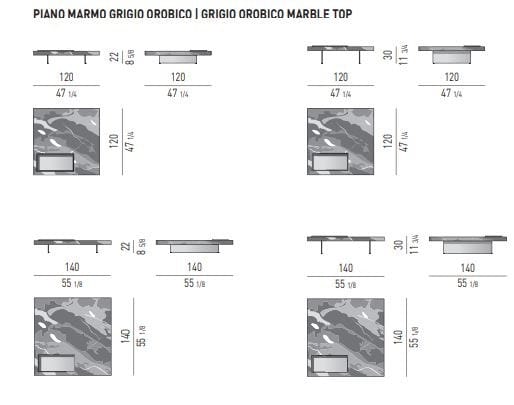Журнальный столик из дерева и мрамора Minotti Boteco ARCH-00084241 - Вид №4