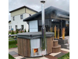 Открытый круглый мини-бассейн с джакузи