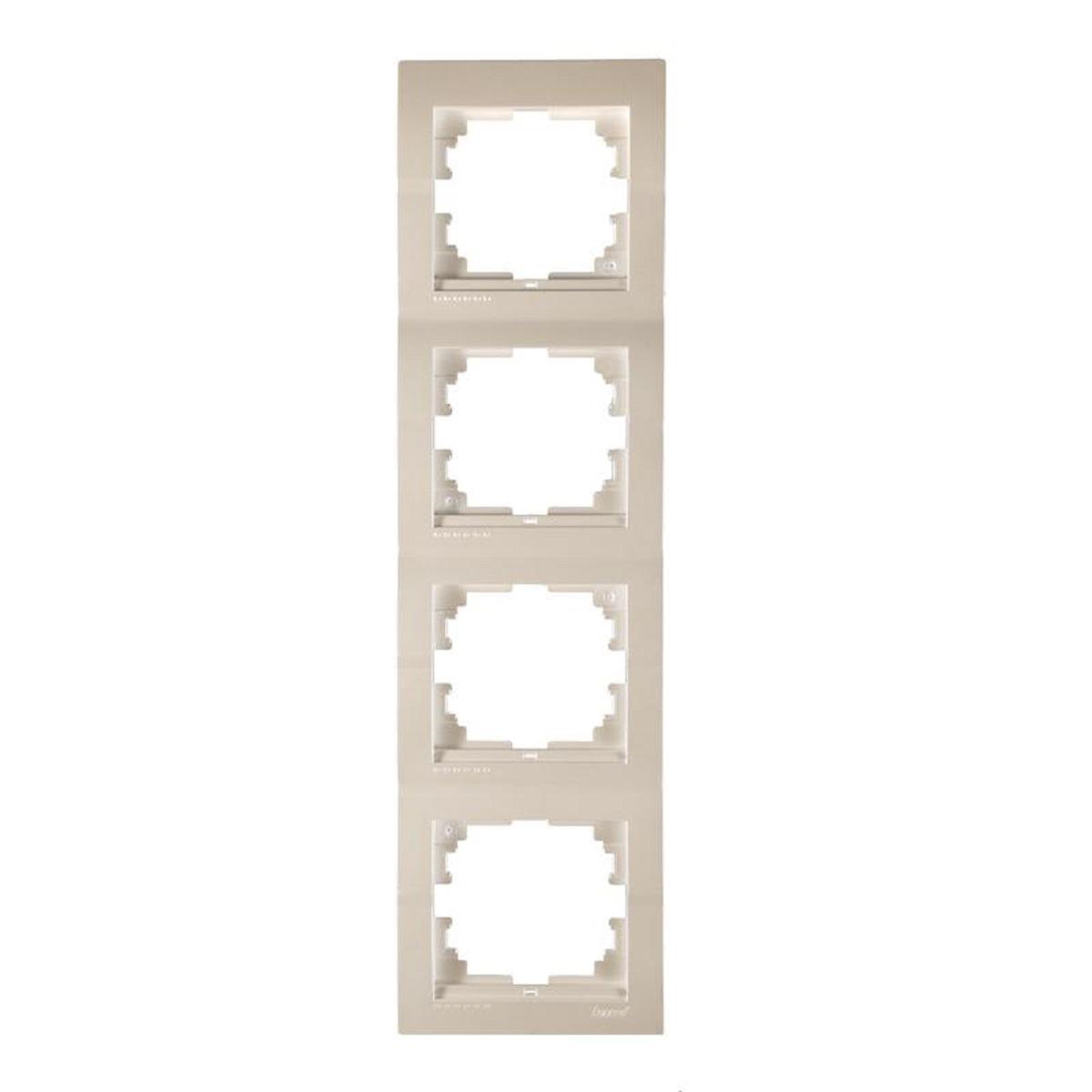 702-3000-154 Рамка 4-ая вертикальная белый жемчуг Lezard Deriy