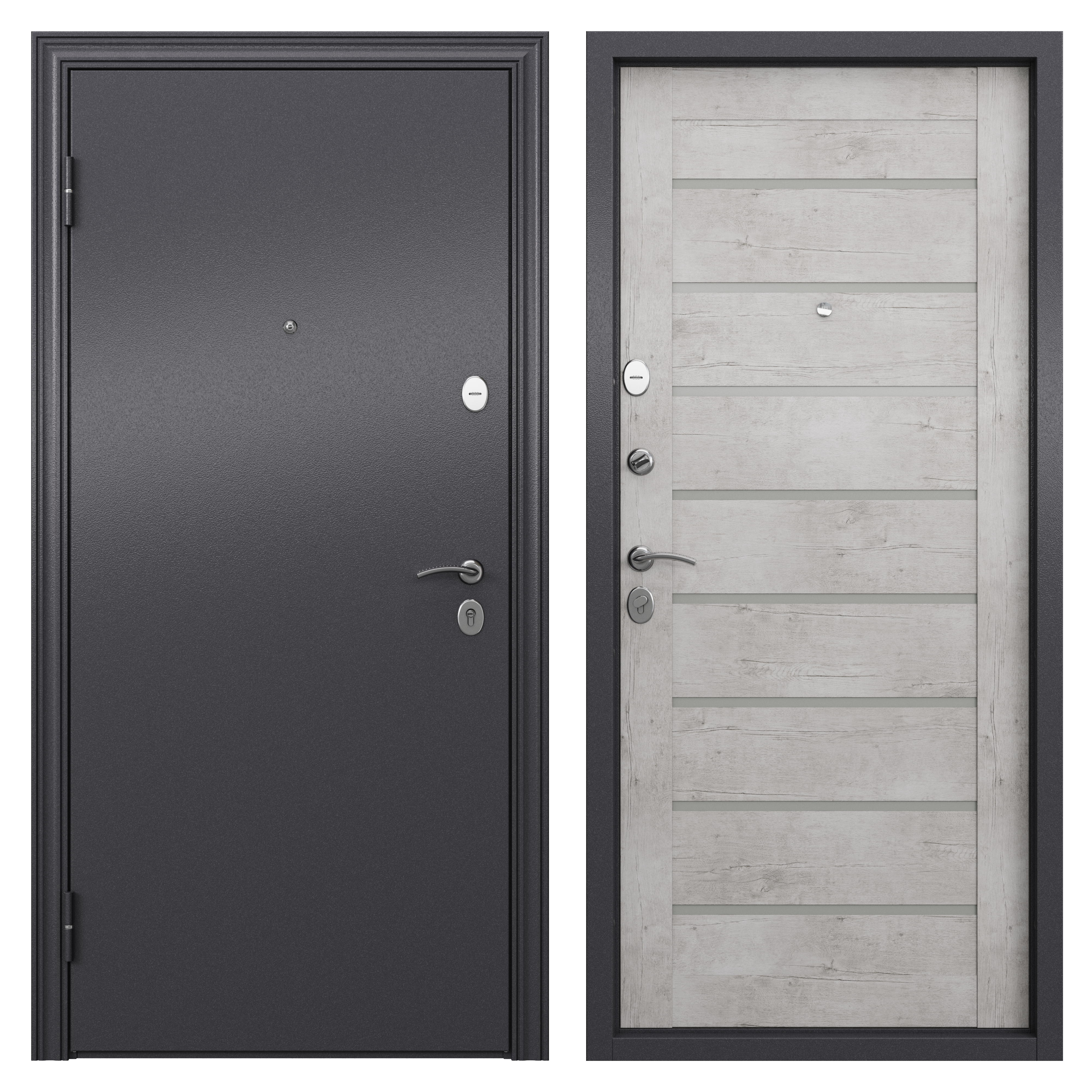 84428379 Дверь входная металлическая Страйд Тиволи 860 мм левая цвет серый STLM-0049894 TOREX