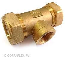 Тройник труба-труба-внутренняя резьба 25*25мм*3/4 дюйма Flexible hose Россия