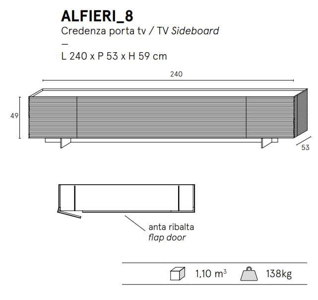 Деревянный низкий ТВ-шкаф ALBEDO Alfieri ARCH-00029727 - Вид №16