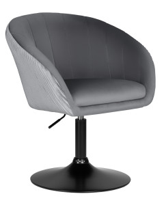90813082 Полубарный стул Edison black lm-8600 60x90x90 см велюр цвет серый STLM-0393969 DOBRIN