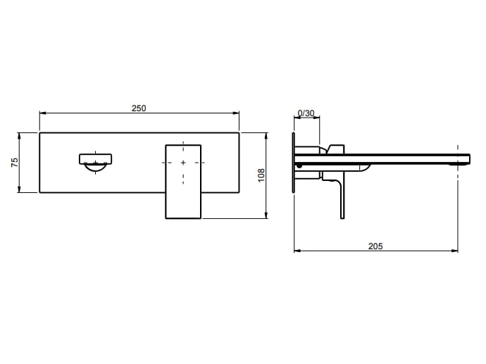 Настенный смеситель для раковины с пластиной без слива Rubinetterie Frattini Vita Due ARCH-00054452 - Вид №28