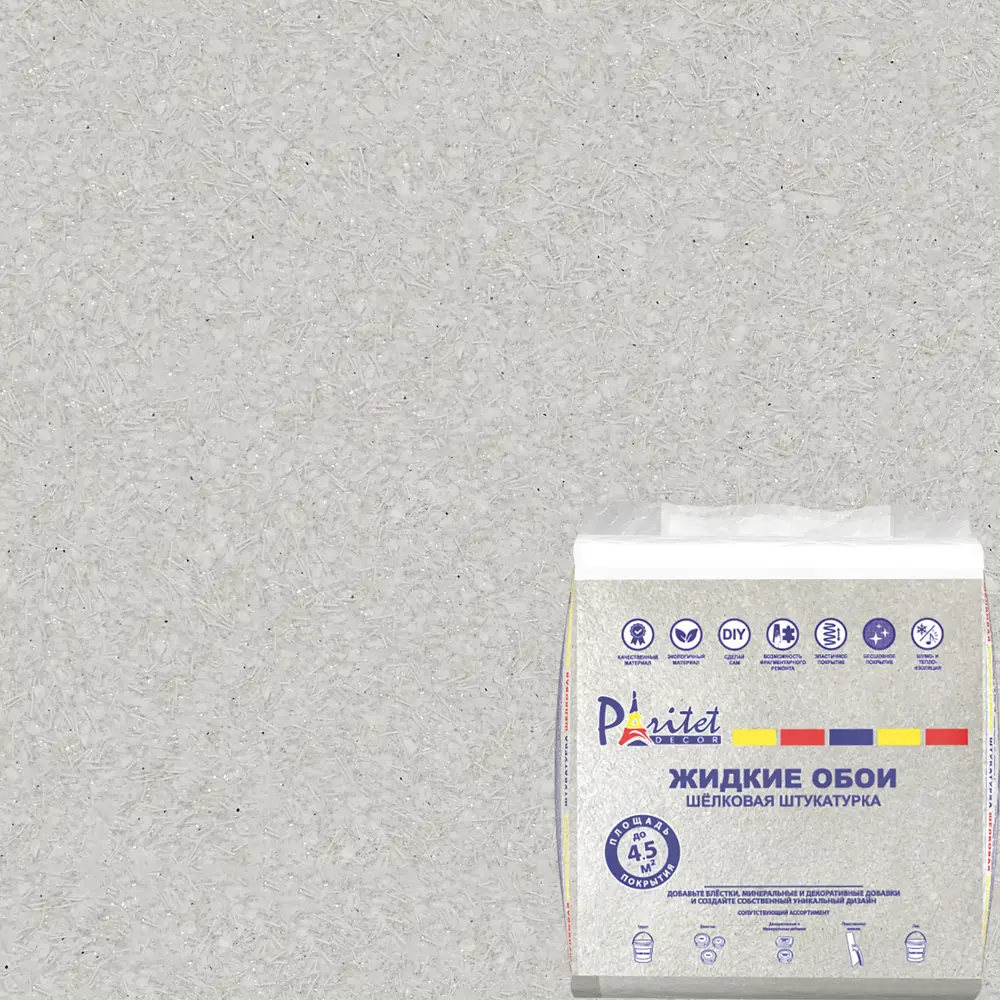 Жидкие обои Paritet Текстурное покрытие 19 0.9 кг цвет светло-серый STLM-2199166