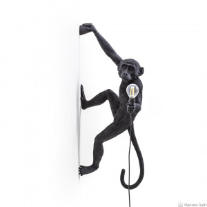 Seletti 14919 DX hang MONKEY OUTDOOR black настенный светильник обезьяна черная ПРАВЫЙ