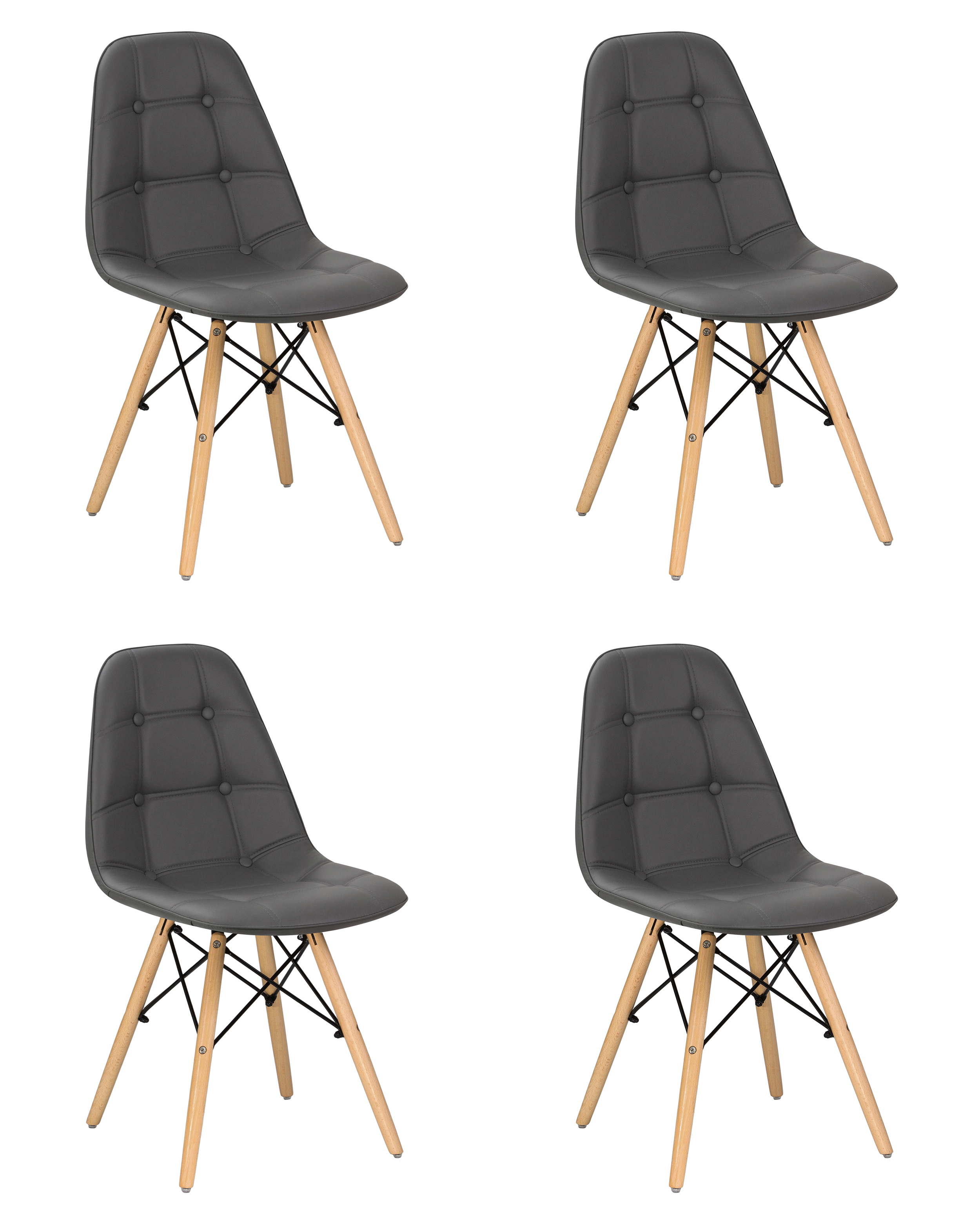 90560229 Комплект кухонных стульев 4 шт Bennet -301 83х54х44.5 см экокожа цвет серый LMZL STLM-0282679 DOBRIN