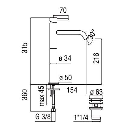 Однорычажный смеситель для раковины Nobili Акварель ARCH-00125975 - Вид №3