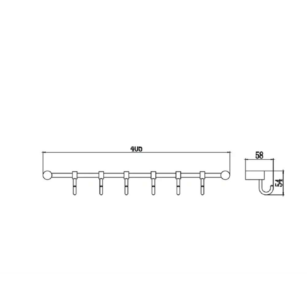 Крючок для ванной Savol S-006206 цвет хромированный 6 шт