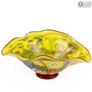 2171 ORIGINALMURANOGLASS Декоративная чаша Канарейка - муранское стекло 30 см