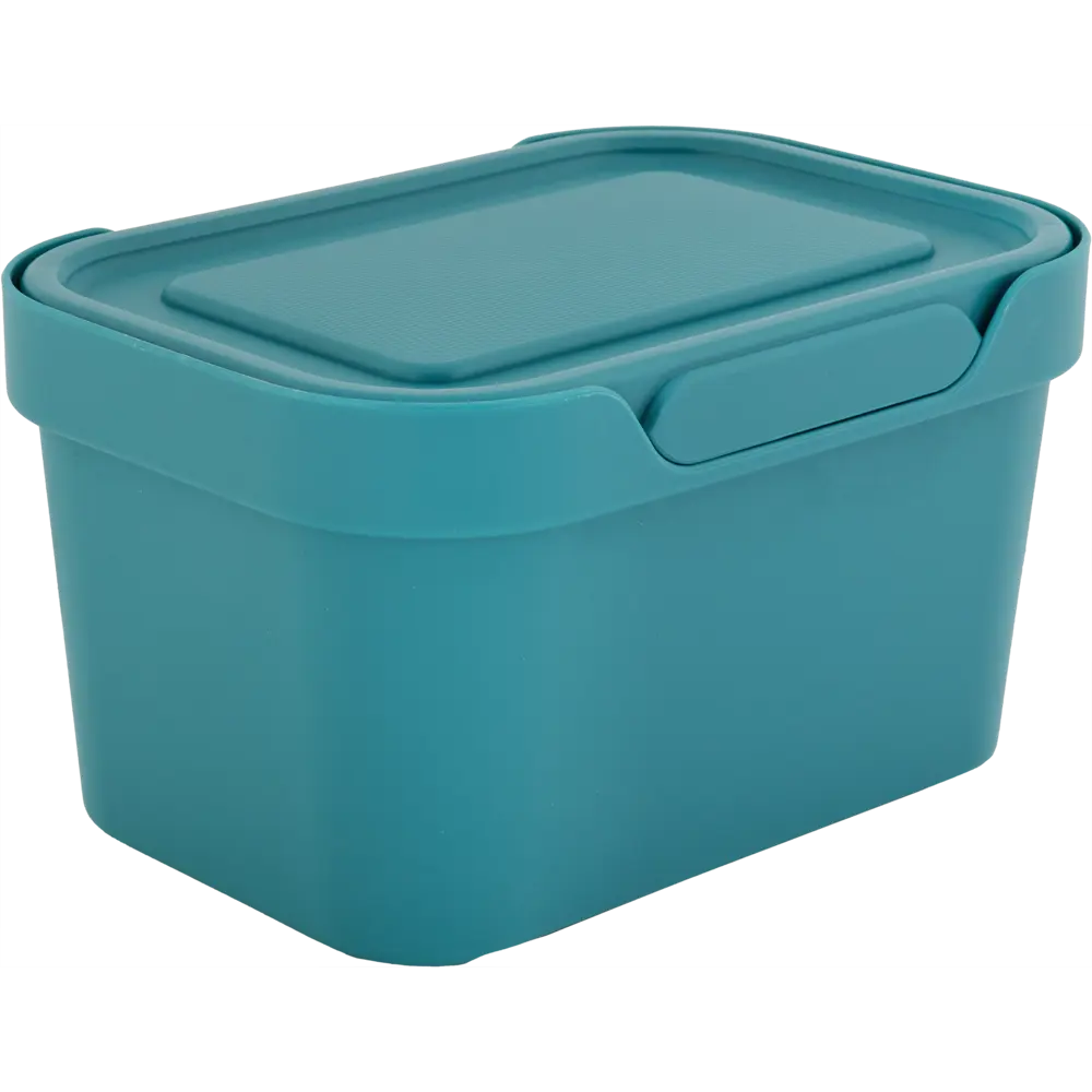 Ящик LUXE с крышкой 19x13x11 см 1.9 л пластик цвет голубой БЫТПЛАСТ STLM-2137174