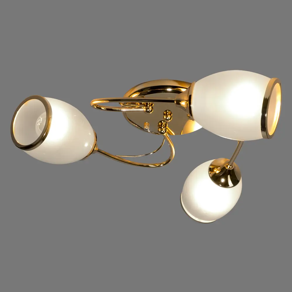 Люстра Эвита 3xE27x60 Вт, металл/стекло, цвет золото/белый WINK STLM-2155322 - Вид №6