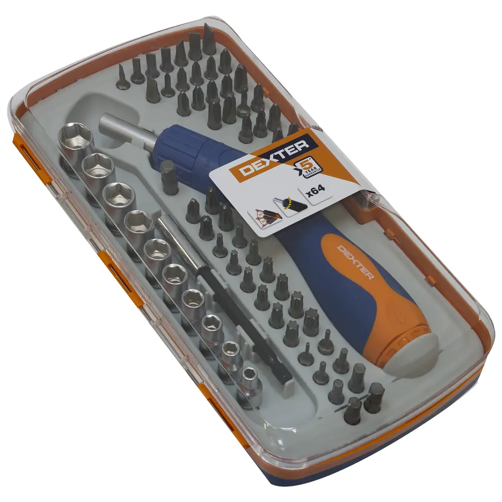 Отвёртка с набором бит и головок Dexter 64 предмета STLM-2084751 - Вид №10