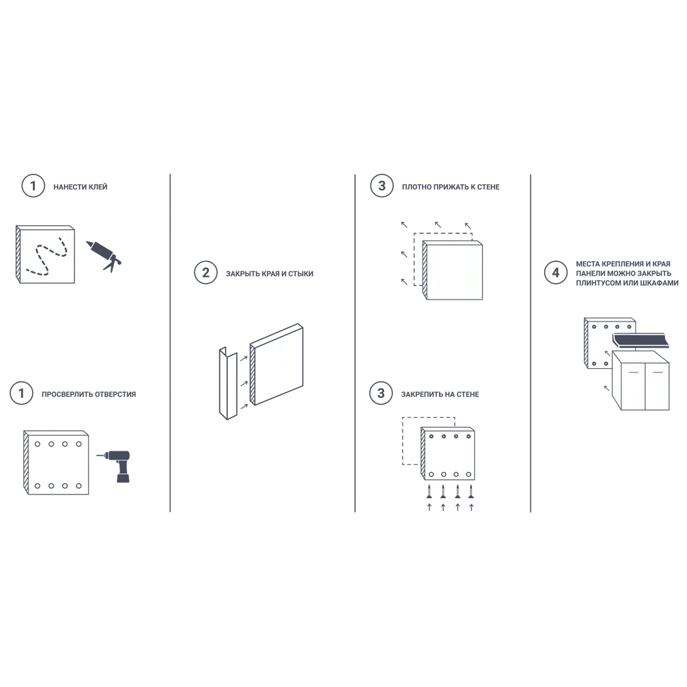 Стеновая панель для кухни KONSENSA Гранит серый 240x0.6x60 см ДСП цвет серый STLM-2107443 - Вид №5