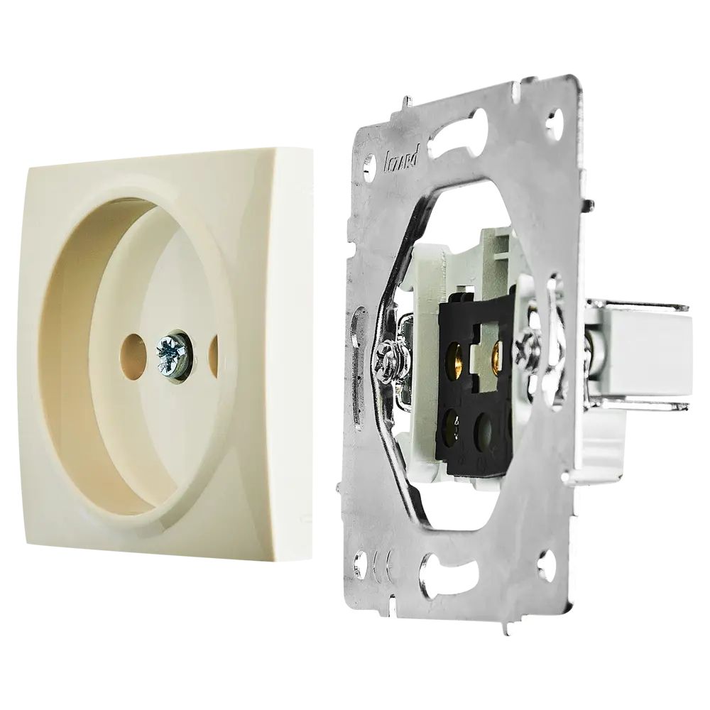 Розетка Lezard Karina без заземления цвет кремовый STLM-2046147 - Вид №6