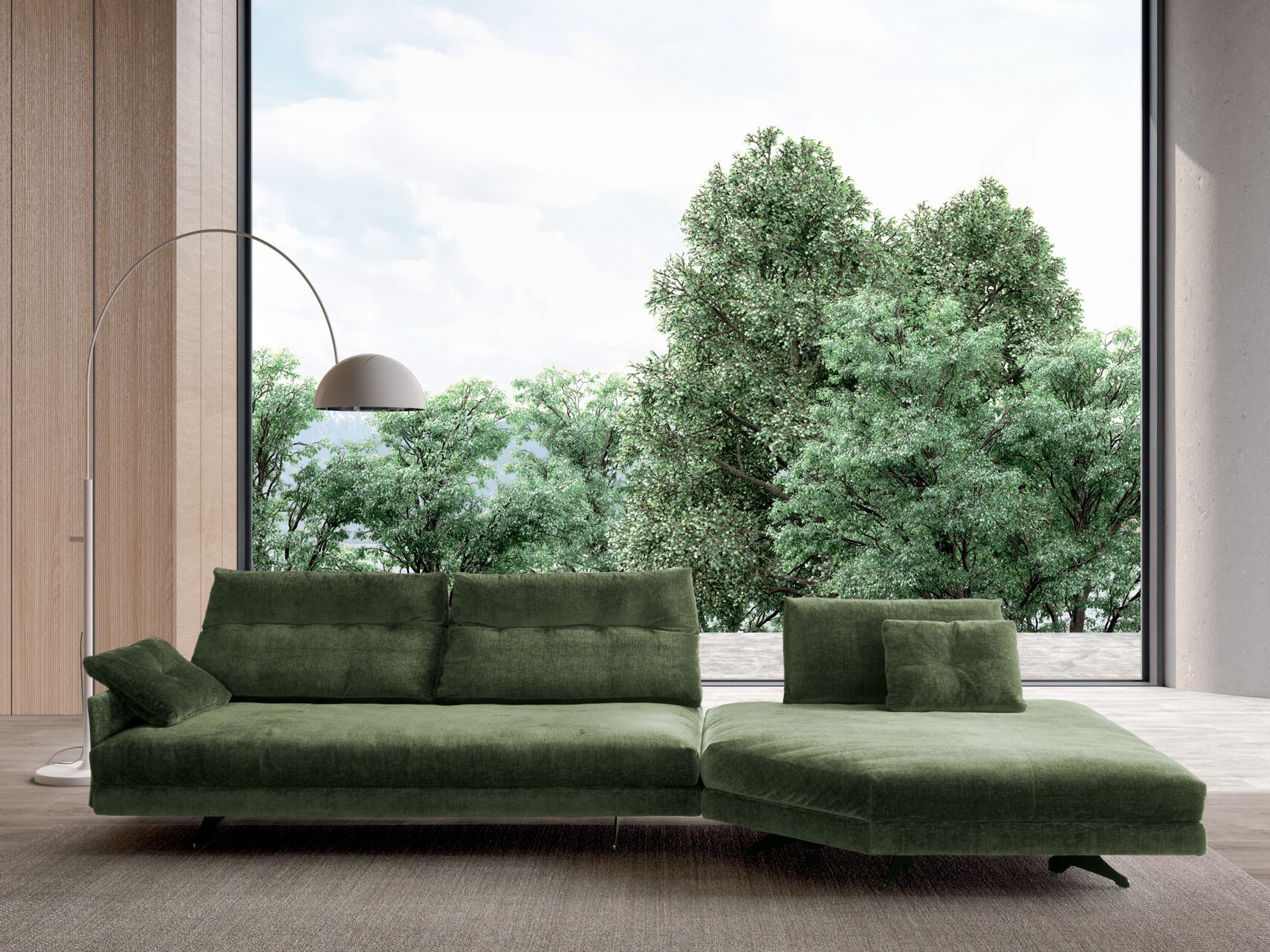 Секционный угловой диван из ткани VALENTINI камень ARCH-00081057