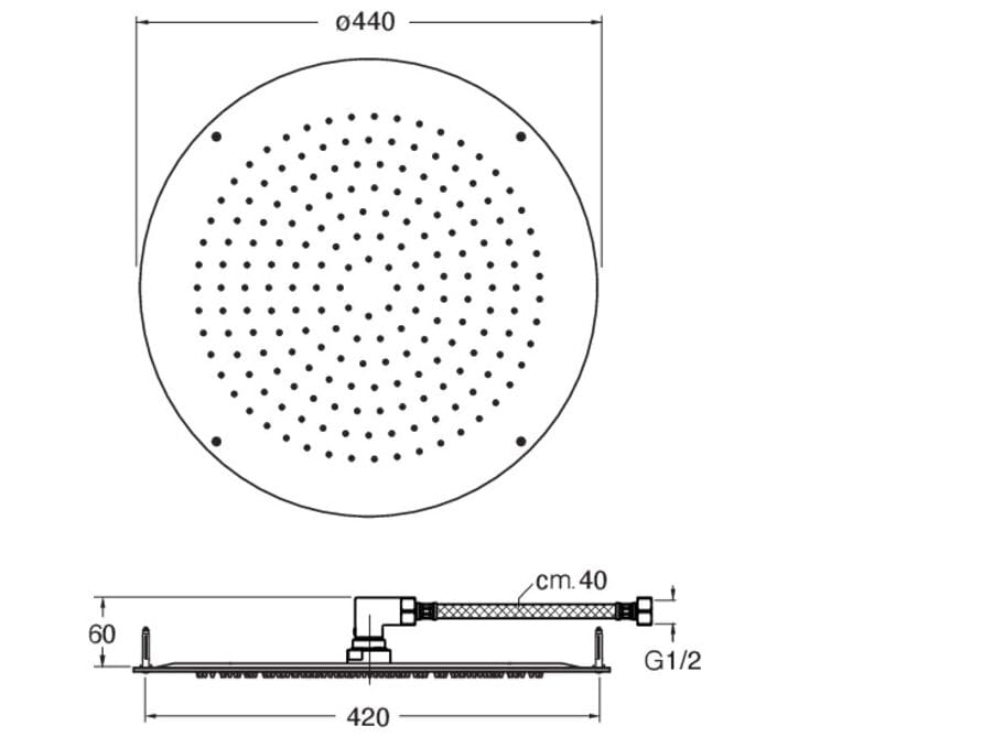 Круглая душевая головка с системой защиты от накипи CRISTINA Rubinetterie насадки для душа и рычаги - Shower &amp ARCH-00104128 - Вид №2