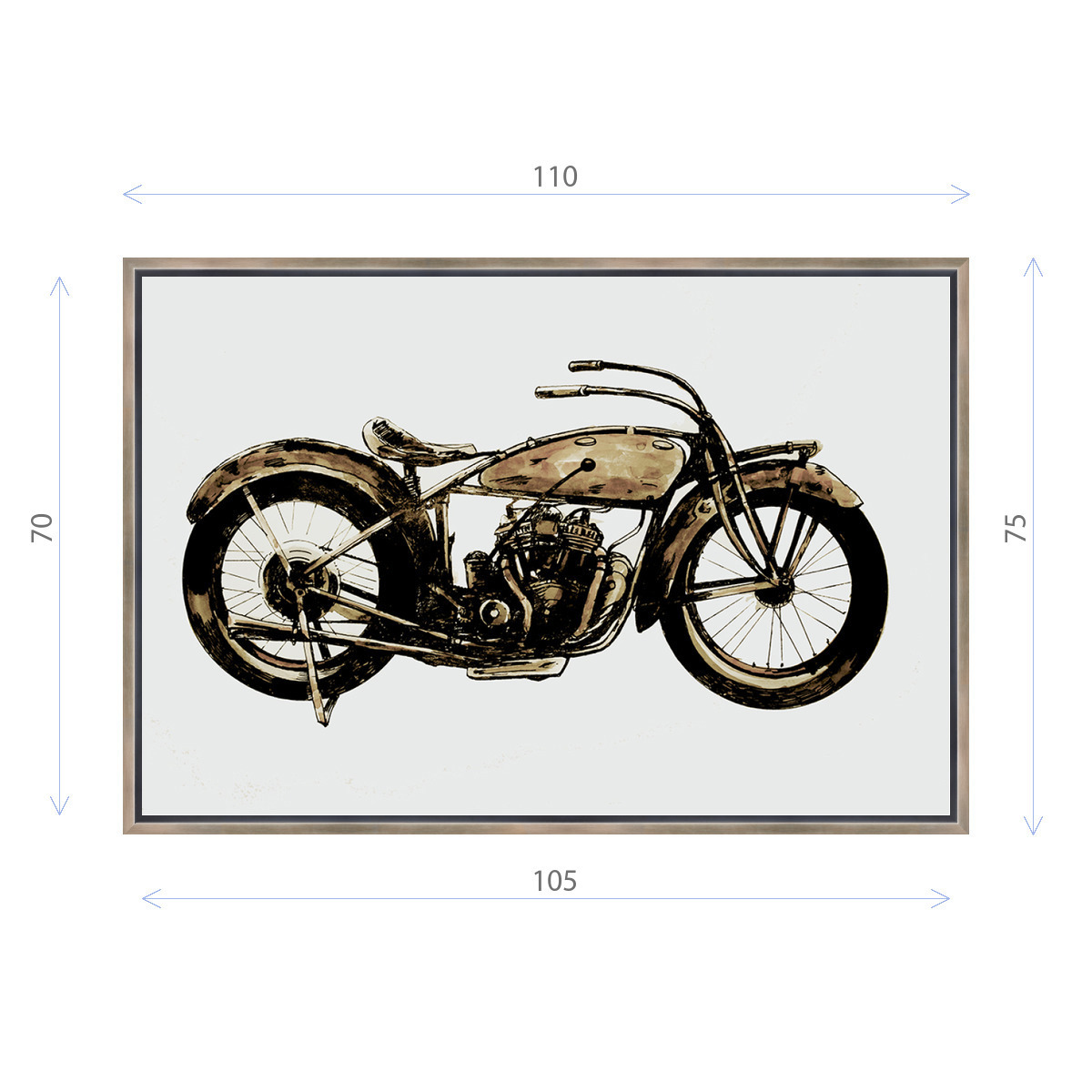 91049262 Картина в раме "Константин Малютин. Старый мотоцикл" 75x110 см STLM-0456829 ДЕКОР ДЕПО