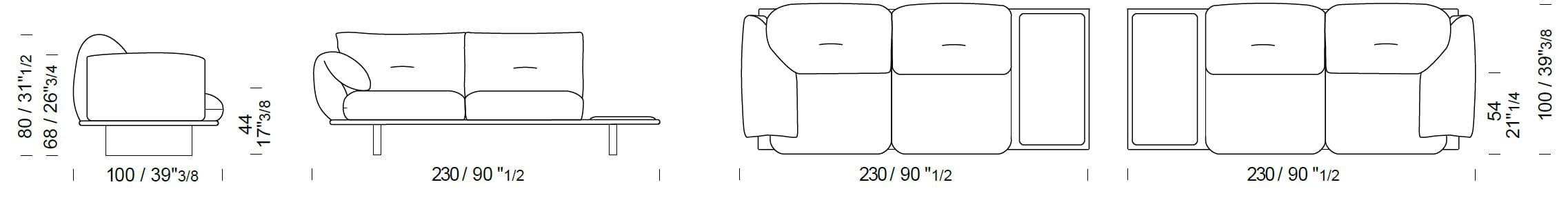 2-местный кожаный диван Borzalino CONNOR ARCH-00143467 - Вид №9
