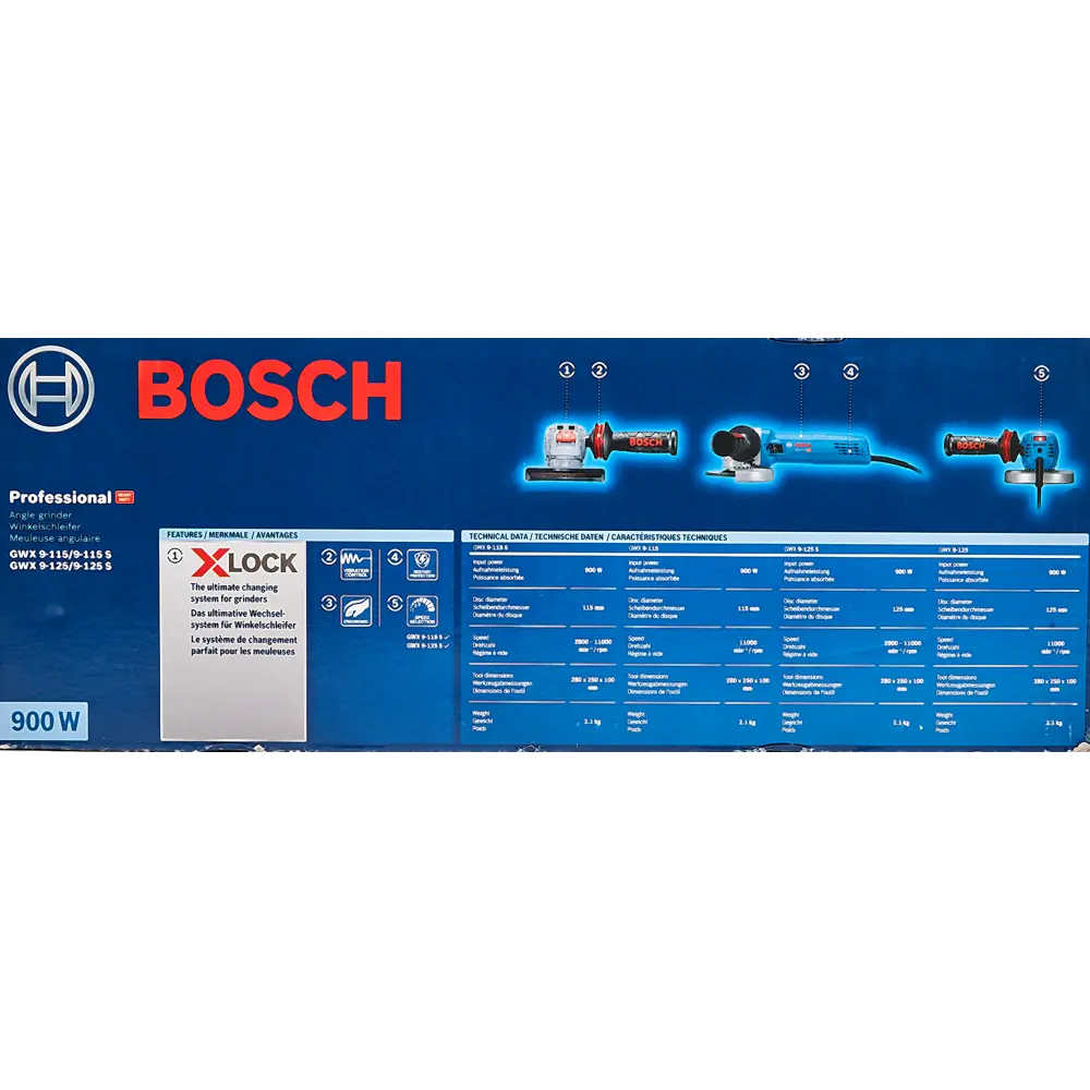 УШМ (болгарка) Bosch GWX 9-125 S Professional, 06017B2000, X-LOCK, 125 мм, 900 Вт BOSCH PROFESSIONAL STLM-2021106 - Вид №7