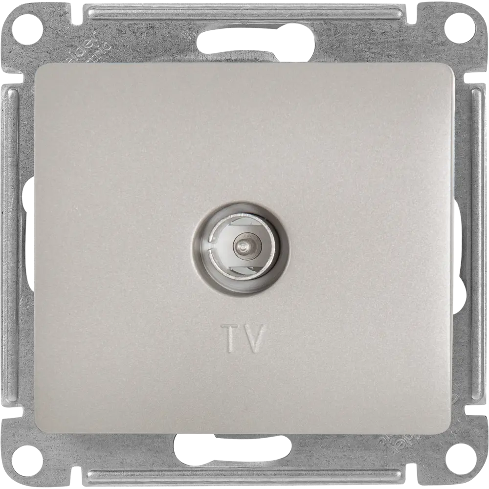 Розетка телевизионная встраиваемая Systeme Electric Glossa цвет платина STLM-2047932