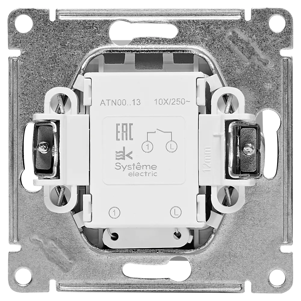 Выключатель встраиваемый Systeme Electric AtlasDesign 1 клавиша с подсветкой цвет алюминий STLM-2204951 - Вид №2