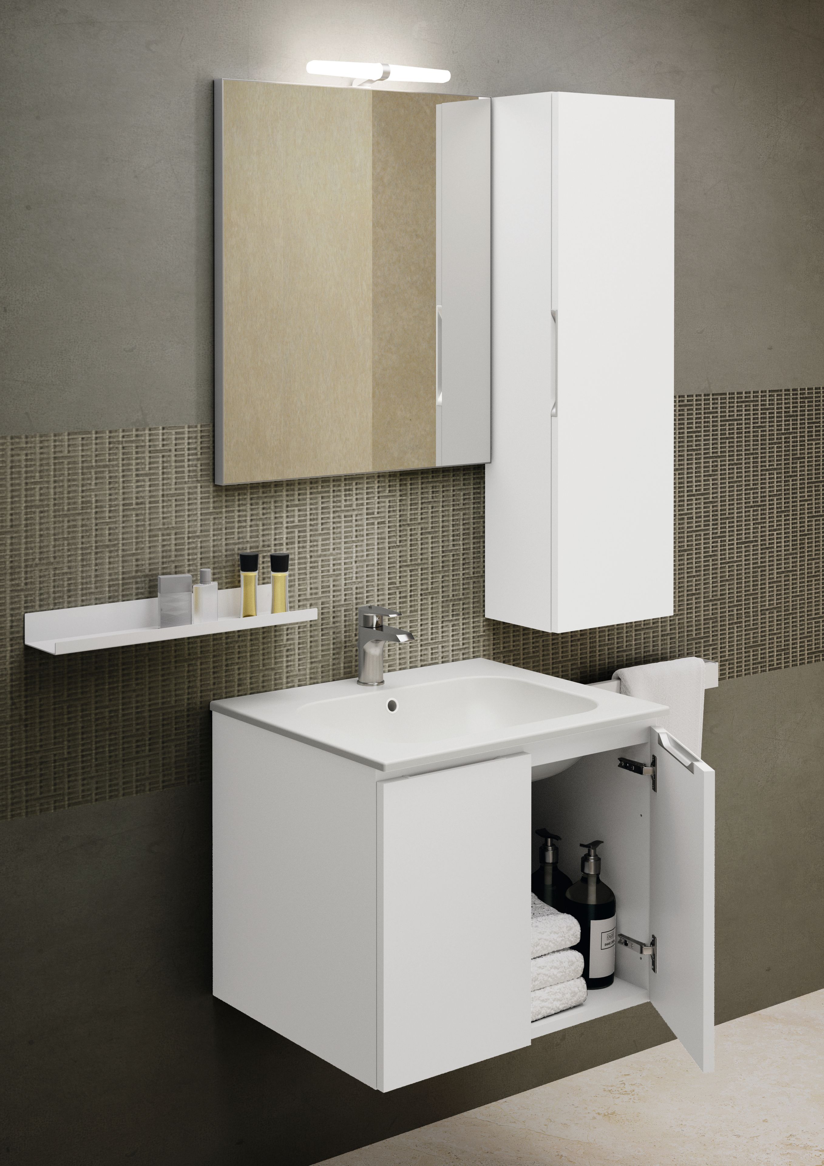 Одноместный туалетный столик с держателем для полотенец Gruppo Geromin Qubo2 ARCH-00031116 - Вид №1