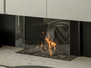 Газовый тройной фасадный камин