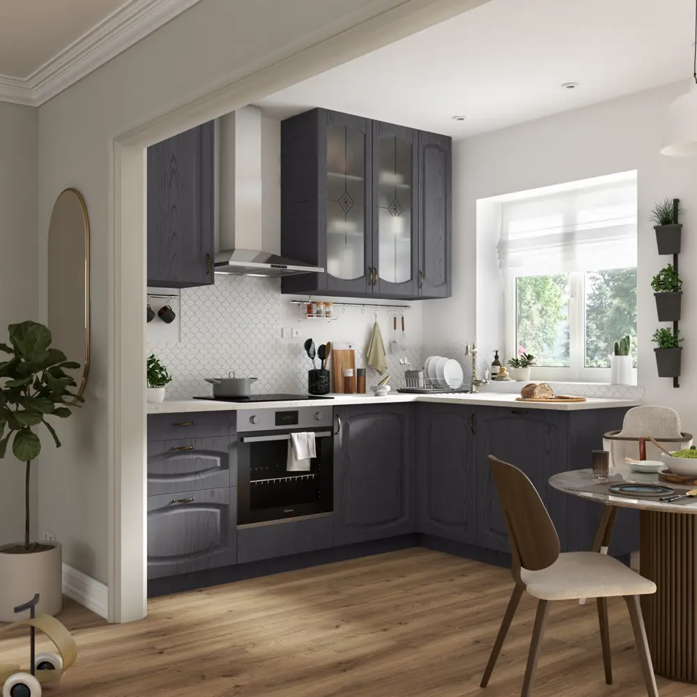 Фасад для кухонного ящика Петергоф грей 39.7x38.1 см Delinia ID МДФ цвет графит STLM-2067637 - Вид №7