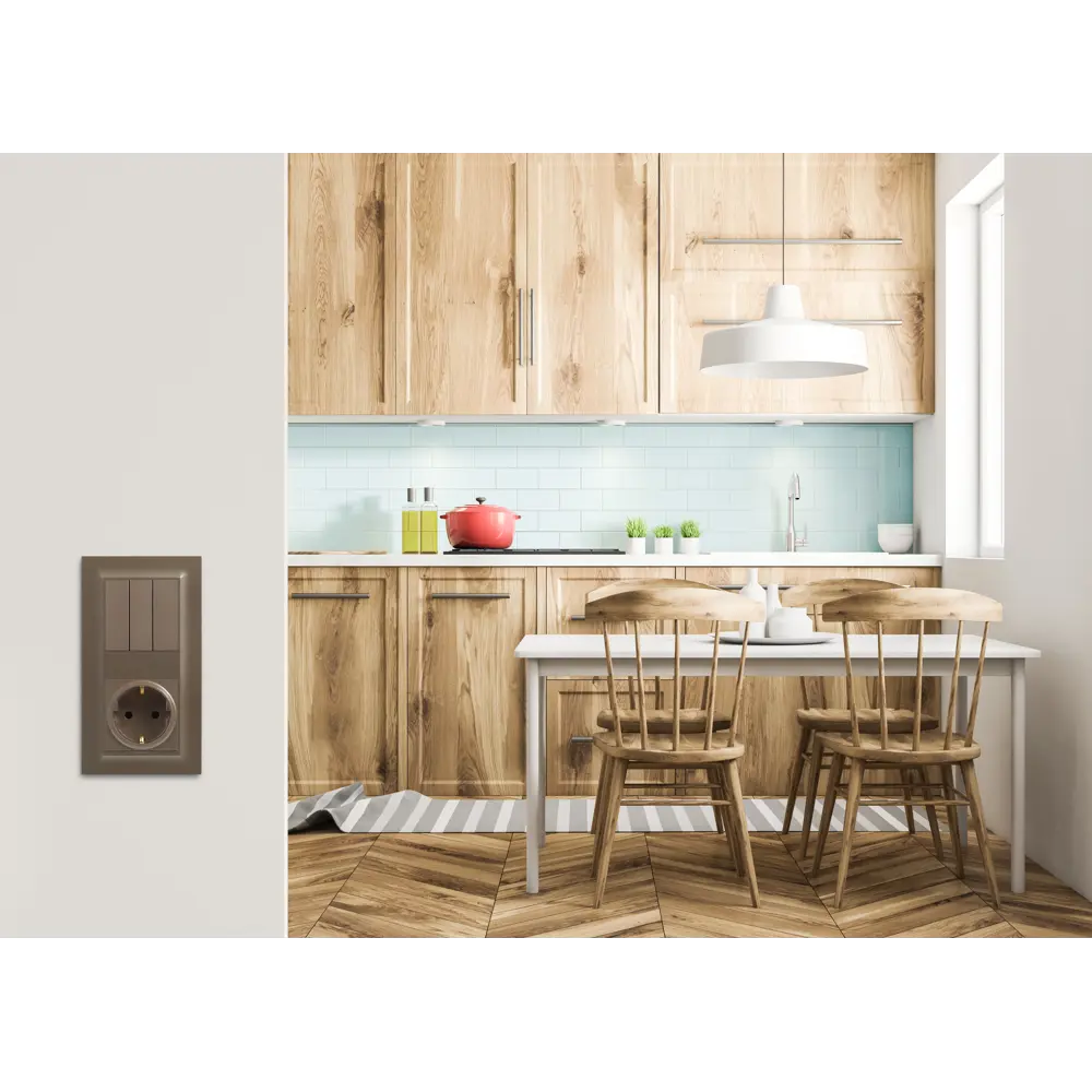 Розетка с заземлением - Legrand Structura - без шторок 16А 250В винтовые зажимы - шампань STLM-2168210 - Вид №6