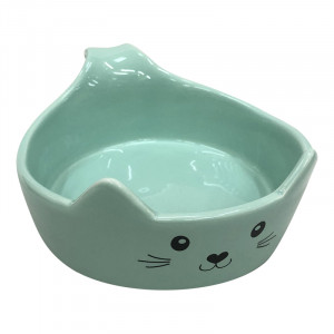 ПР0051138 Миска для животных Cat Bowl зеленая керамическая 15,5х12,5х6см 220мл Foxie