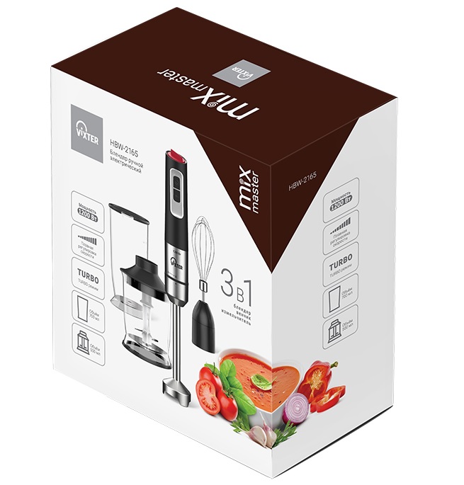 5070196 Блендер погружной VIXTER HBW-2165 черный STDN-0027680 - Вид №6