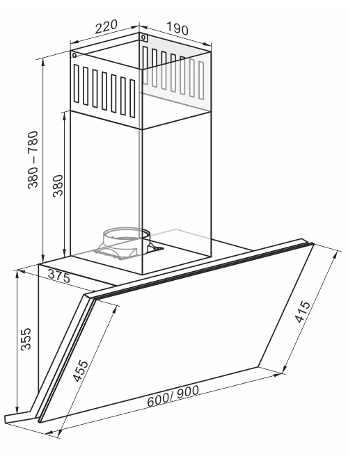 8156966 Вытяжка наклонная Кaiser AT 6430 F Eco черный/серебристый, черный Kaiser STDN-0139482 - Вид №3