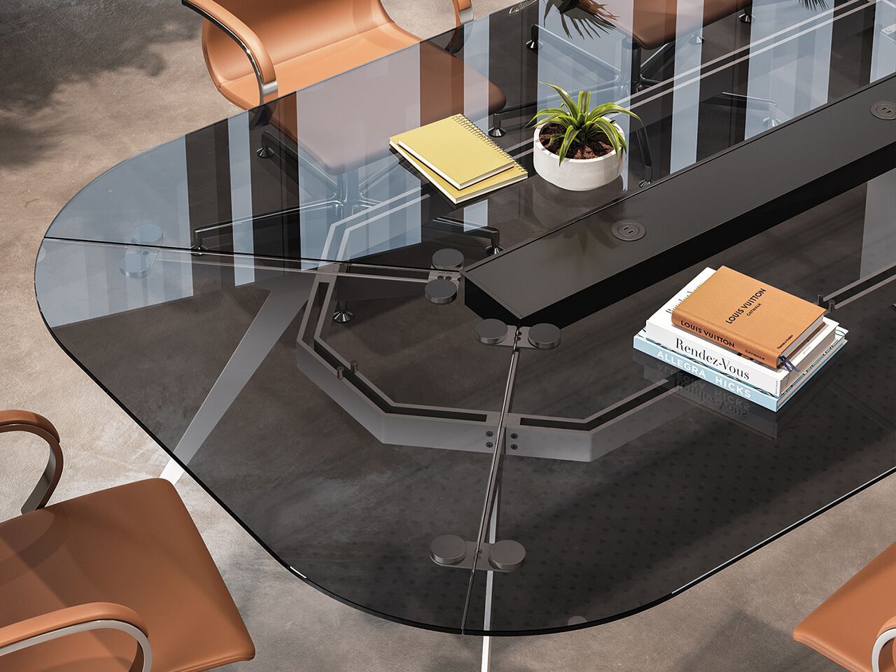 Прямоугольный стеклянный стол для совещаний FREZZA Spike ARCH-00049530 - Вид №1