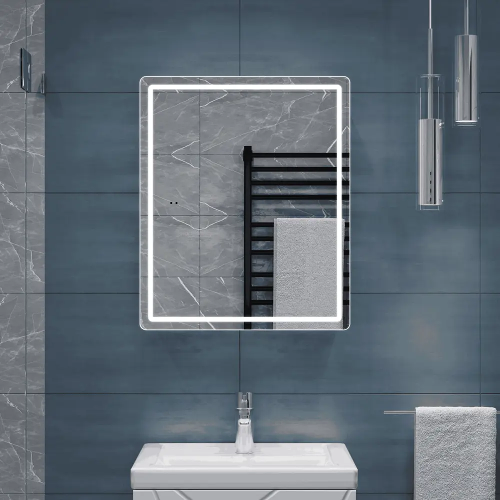 Шкаф для ванной комнаты с зеркалом Vigo Look 49.7x60x17 см с подсветкой STLM-2144819 - Вид №10