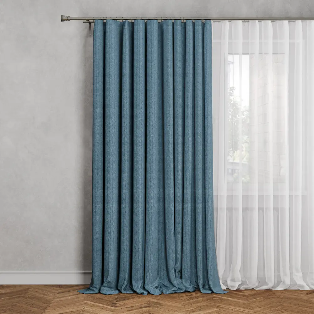 Штора на ленте Renata 140x280 см цвет бирюзовый 89376210 STLM-2072176 MIAMOZA 