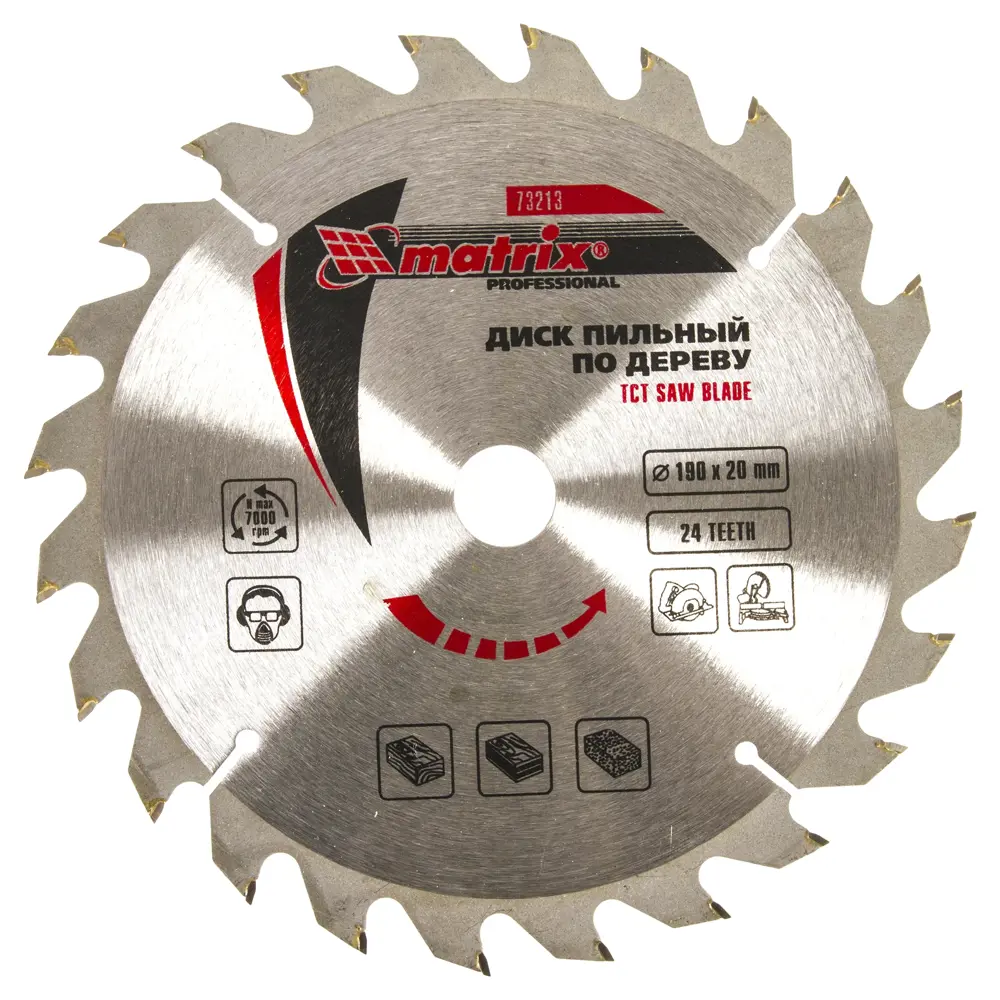 Диск пильный по дереву 190x20/16 мм Matrix 73213, 24 Т STLM-2211073